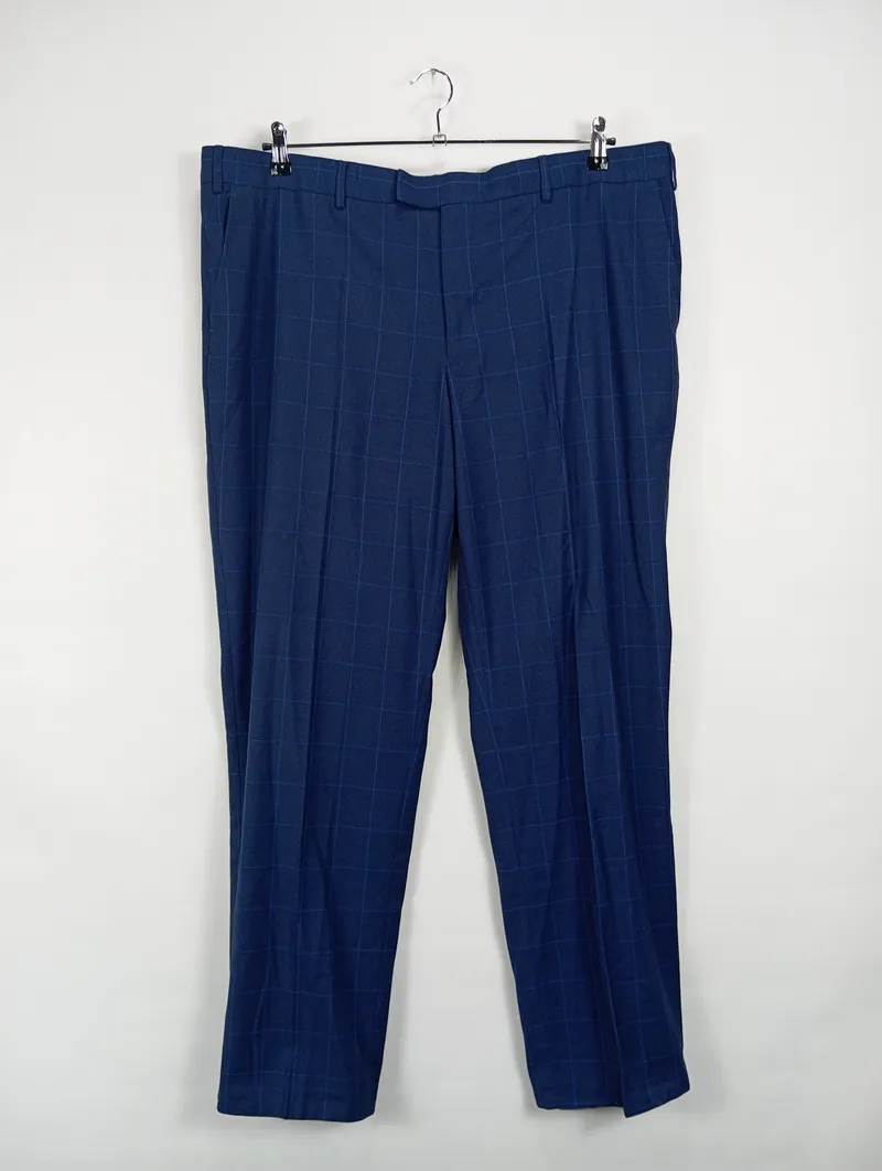 Candia Herren Stoffhose kariert Blau Business Gr. 60/W44 3