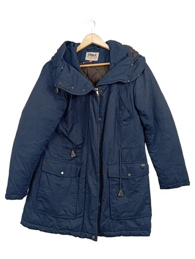 ONLY Blue Behaviour Damen Parka Winterjacke Gr. L/40 Blau Kapuze
