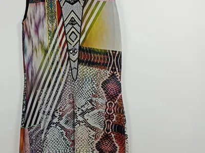 Ana Alcazar Damen Kleid Gr. 36 Mehrfarbig Schlangenmuster Festlich Ärmellos