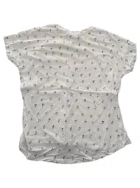 MANGO Basics Damen T-Shirt Herzmuster Weiß Gr. S/36 Kurzarm 2