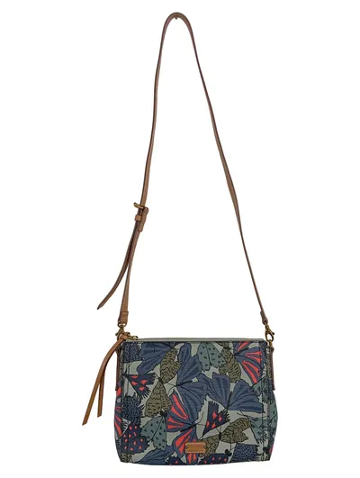 Fossil Damen Umhängetasche Crossbody Schmetterling Muster Kunstleder Mehrfarbig