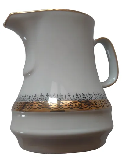 Winterling Porzellan Kanne Milch und Zucker Set Klassisch Weiß Gold