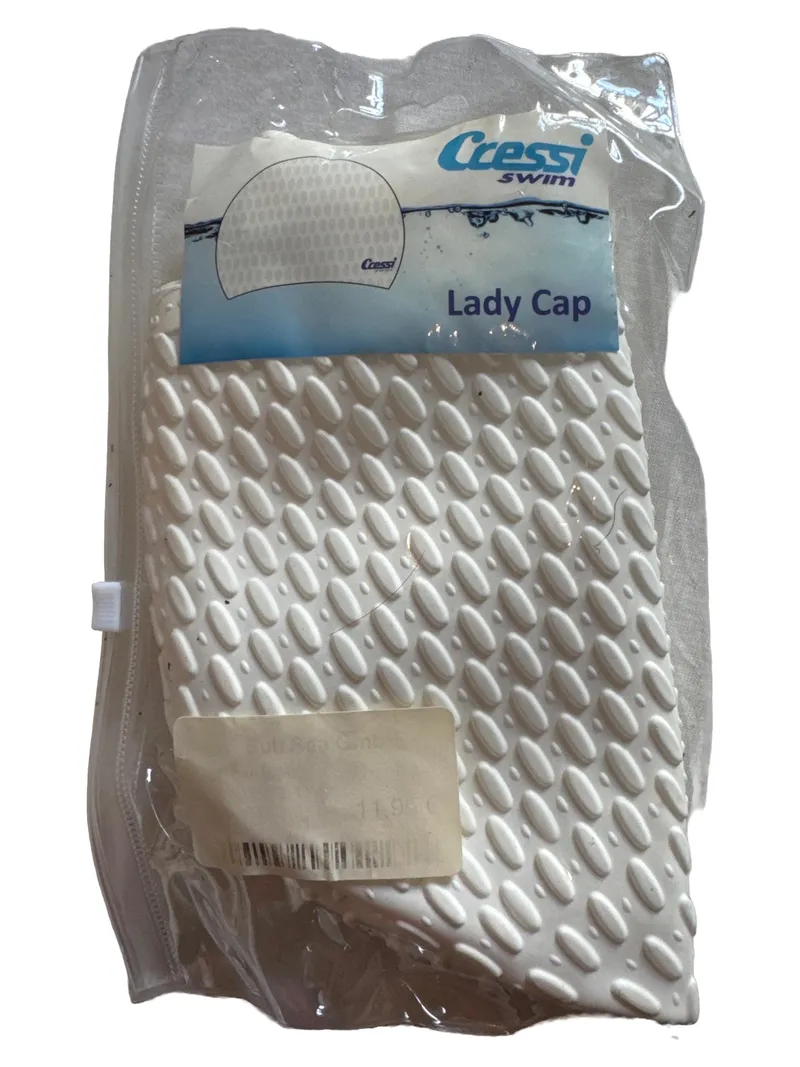 Cressi Lady Cap Badekappe Damen Schwimmkappe Weiß Silikon 5