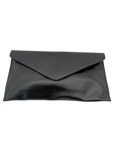 Hallhuber Damen Clutch Umschlagtasche Schwarz Elegant mit Schultergurt