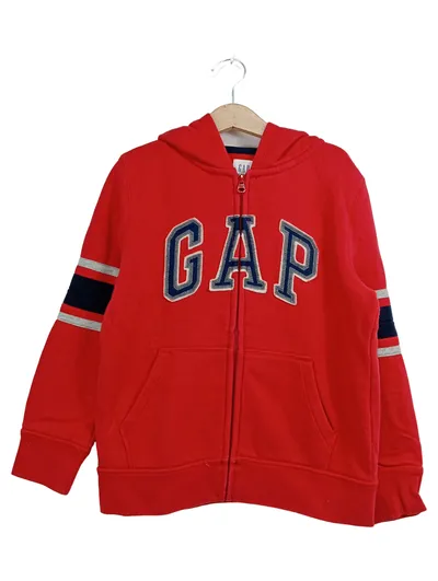 Gap Kids Kapuzenpullover Rot Gr. 128 mit Reißverschluss & Logo