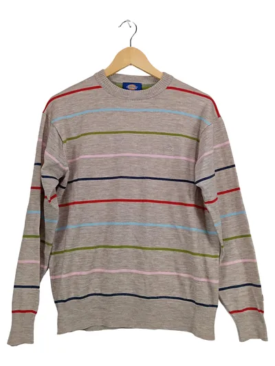 Dickies Pullover Herren Gr. M gestreift Mehrfarbig Grau Strickpullover