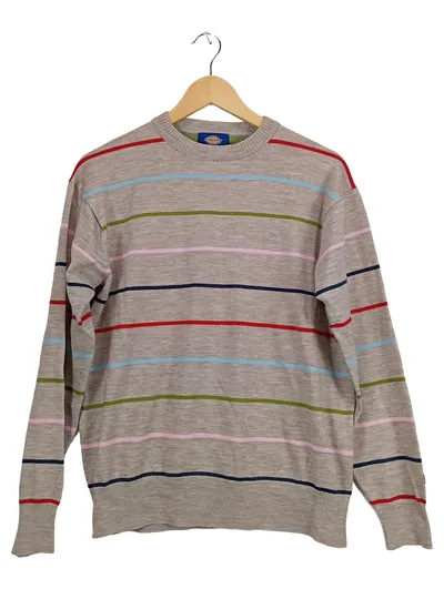 Dickies Pullover Herren Gr. M gestreift Mehrfarbig Grau Strickpullover