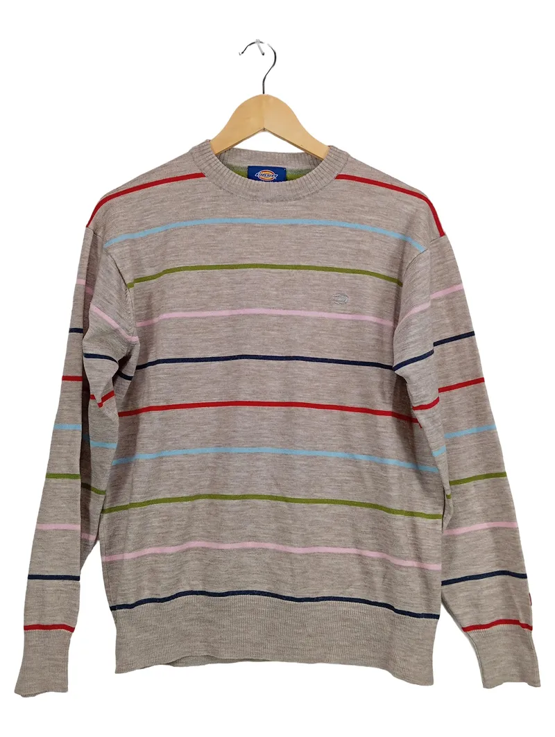 Dickies Pullover Herren Gr. M gestreift Mehrfarbig Grau Strickpullover 2