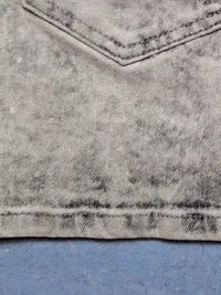 CROSS Jeans Damen Jeansrock Grau Strukturmuster Minirock Gr. S 36 5