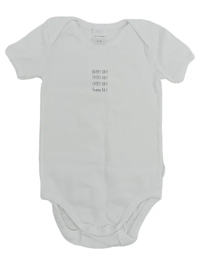 Schiesser Baby Body Gr. 86 Weiß Schriftzug Kurzarm