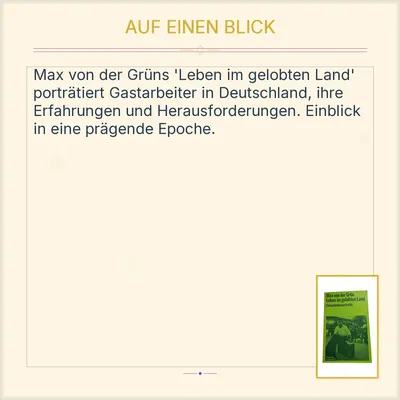 Max von der Grün Leben im gelobten Land Gastarbeiterportraits Buch