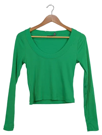 ASOS DESIGN Damen Pullover Gr. 38 Grün Rippstrick Casual Langarm