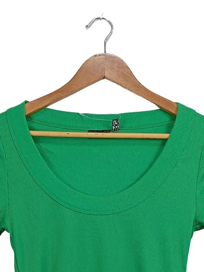 ASOS DESIGN Damen Pullover Gr. 38 Grün Rippstrick Casual Langarm