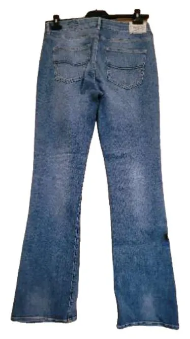 Herrlicher Damen Jeans Bootcut Blau W30/L32 Destroyed Look