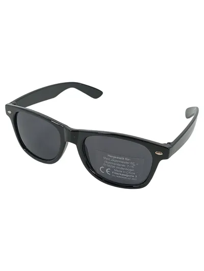 Jägermeister Sonnenbrille Unisex Retro Schwarz Wayfarer-Stil Filter Kat. 3