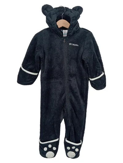 Columbia Baby Fleece Overall Bär Gr. 80 12-18M Schwarz Kapuze Ohren