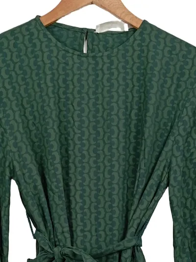 Guido Maria Kretschmer Freizeitkleid Damen Grün Grafisch Raffungen Gr. 34 XS