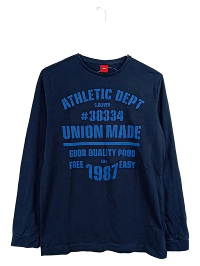 s.Oliver Langarmshirt Jungen Gr. 164 Blau Athletic Dept Print Baumwolle