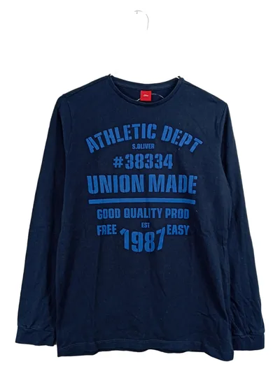 s.Oliver Langarmshirt Jungen Gr. 164 Blau Athletic Dept Print Baumwolle