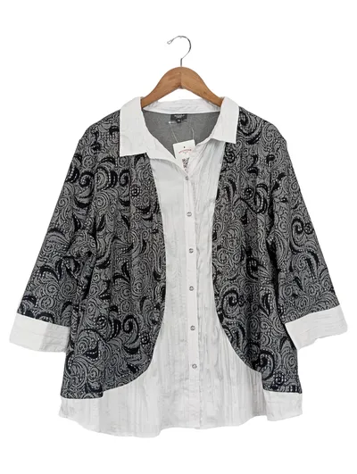 Bexleys Woman Bluse Damen Gr. 42/XL Mehrfarbig Elegant Paisley 3/4-Arm