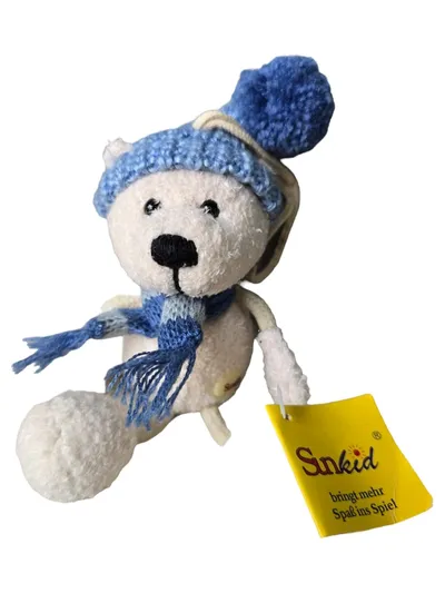 Sunkid Teddybär Baby Kuscheltier Beige 14cm mit Mütze Schal Stofftier