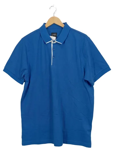 James & Nicholson Herren Poloshirt Kurzarm Blau Gr. L 100% Baumwolle