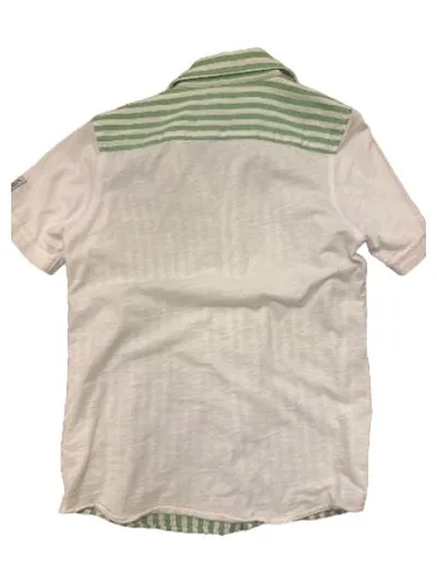 MEXX Jungen Freizeithemd Gr. 134 Kurzarm Grün Weiß Gestreift