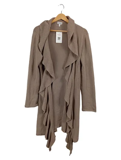 Street One Damen Strickjacke Rüschen Cardigan Beige Gr. 42 XL
