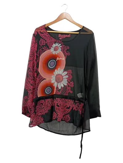 Desigual Damen Bluse Blumenmuster Gr. 40/L Mehrfarbig Polyester Farbenfroh