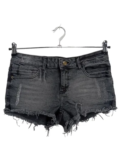Buffalo London Damen Jeans Shorts Grau Gr. 38 Casual Destroyed Look