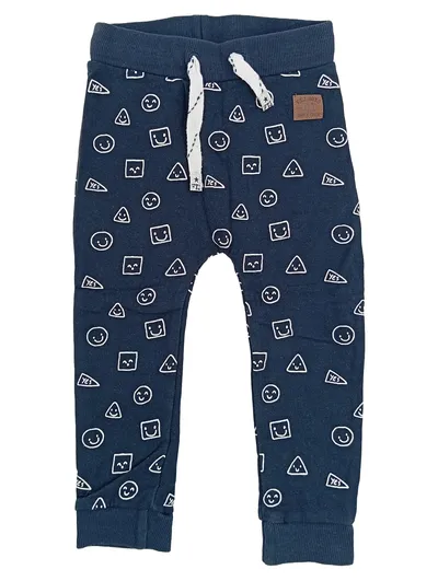 Feetje Kinder Jogginghose Gr. 86 Blau Casual mit Smileys & Muster