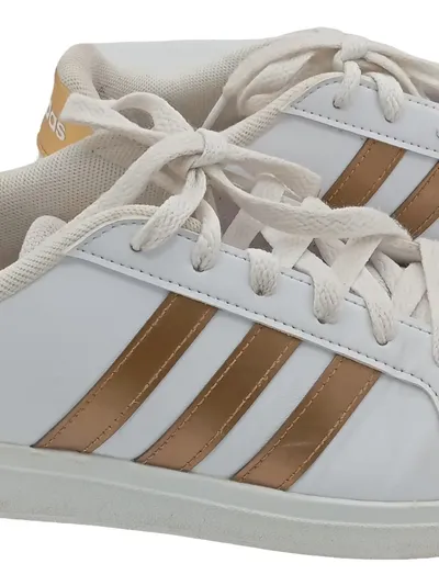 adidas Damen Sneaker low Sportschuhe Gr. 36 Weiß Gold Sportlich