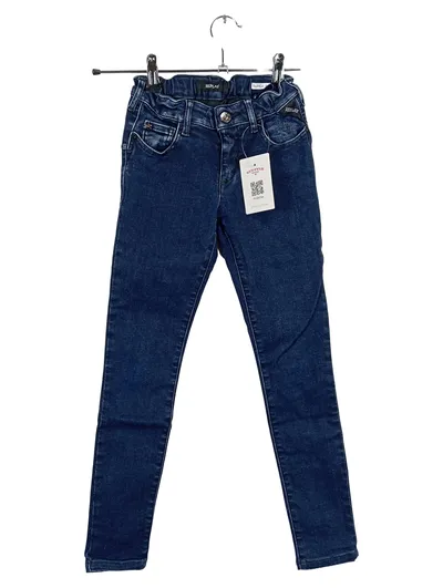 Replay Jeans Mädchen Slim Fit Gr. 128 Blau Stretch Denim