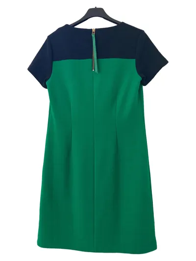 Boden Damen Freizeitkleid Gr. 34/XS Kurzarm Blau Grün Retro