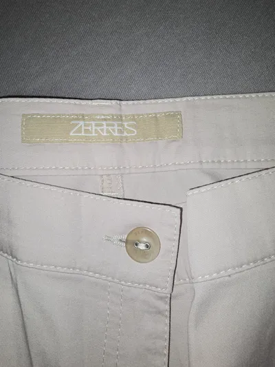 ZERRES Damen Caprihose Stoffhose Beige Gr. 46 Baumwolle Klassisch