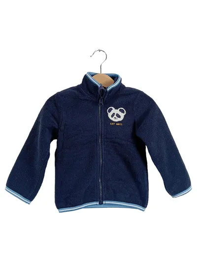 Eat Ants by Sanetta Kinder Fleecejacke Gr. 86 Blau mit Panda Stickerei