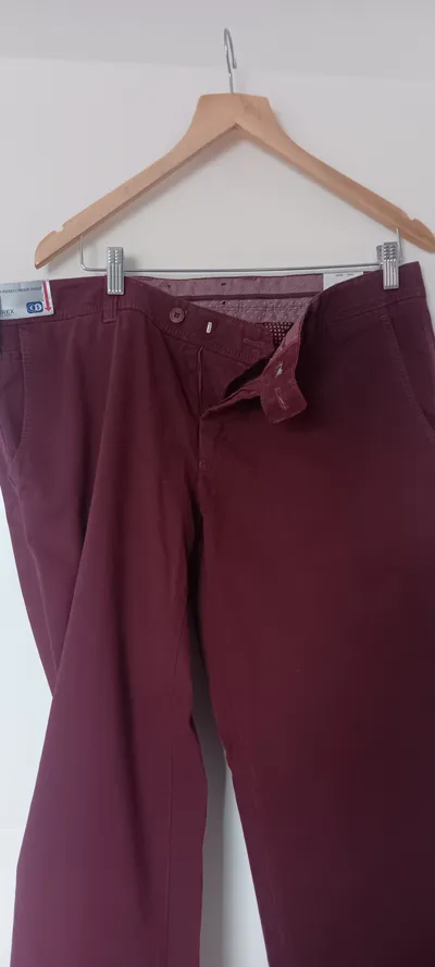 Eurex Herren Stoffhose Chino Gr. 26 Rot Casual Baumwolle