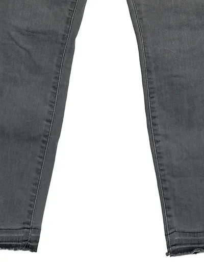 Lucky Brand Damen Jeans Straight Leg Grau W29/38/M Fransen Knopf Reißverschluss