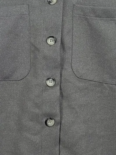 Alia Damen Overshirt Hemdjacke Gr. 44/XXL Grau Langarm Knopfleiste