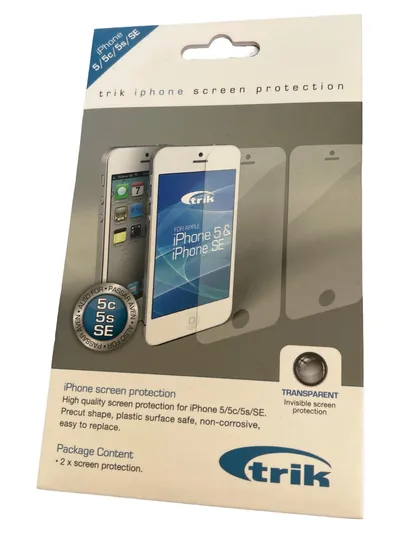 TRIK Displayschutzfolie für iPhone 5 5c 5s SE Transparent 2 Stück Schutzfolie