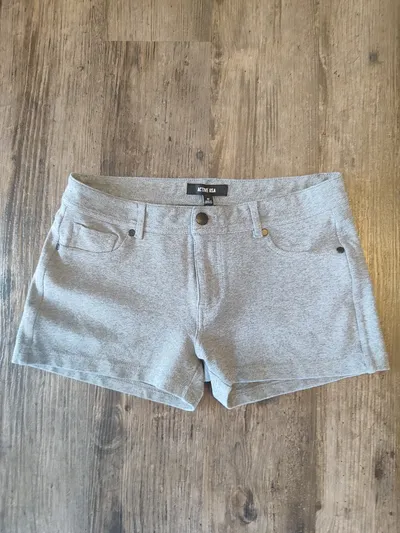 Active USA Damen Shorts Grau Meliert Gr. M Stretch Casual