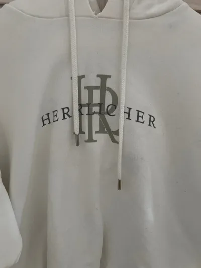Herrlicher Damen Hoodie Kapuzenpullover Gr. 40/L Weiß Casual
