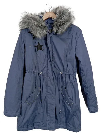 bpc selection Damen Parka Blau Gr. 36/S Casual Sterne Nieten Kapuze