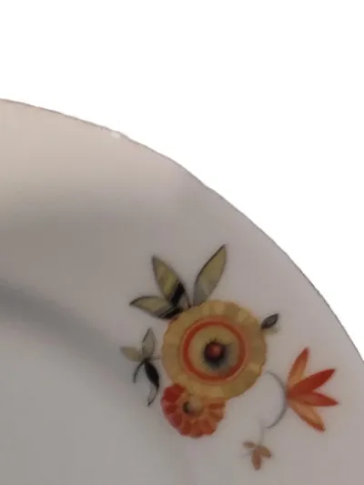 Seltmann Weiden Frühstücksteller Retro Blumenmuster Weiß Porzellan Teller