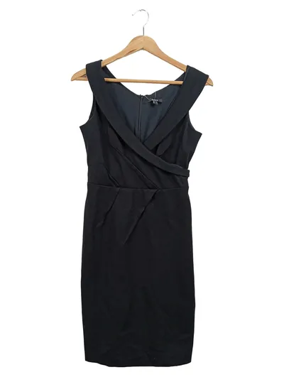 MEXX Businesskleid Damen Gr. 34/XS Schwarz Elegant Wickeloptik