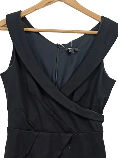 MEXX Businesskleid Damen Gr. 34/XS Schwarz Elegant Wickeloptik