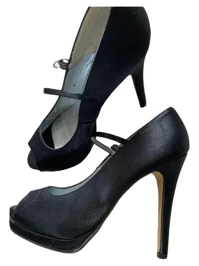 Chillany Damen Pumps Gr. 38 Schwarz Elegant Mary Jane Peep-Toe