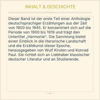 Deutschsprachige Erzählungen 1900-1945 Band 1 Harmonie Aufbau-Verlag 1981 3