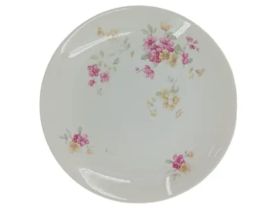 Eschenbach Bavaria Kuchenteller Porzellan Blumenmuster Rosa Gelb 20cm
