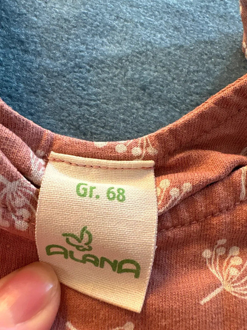 ALANA Baby Strampler Gr. 68 Rosa Blumenmuster Baumwolle Mädchen 2